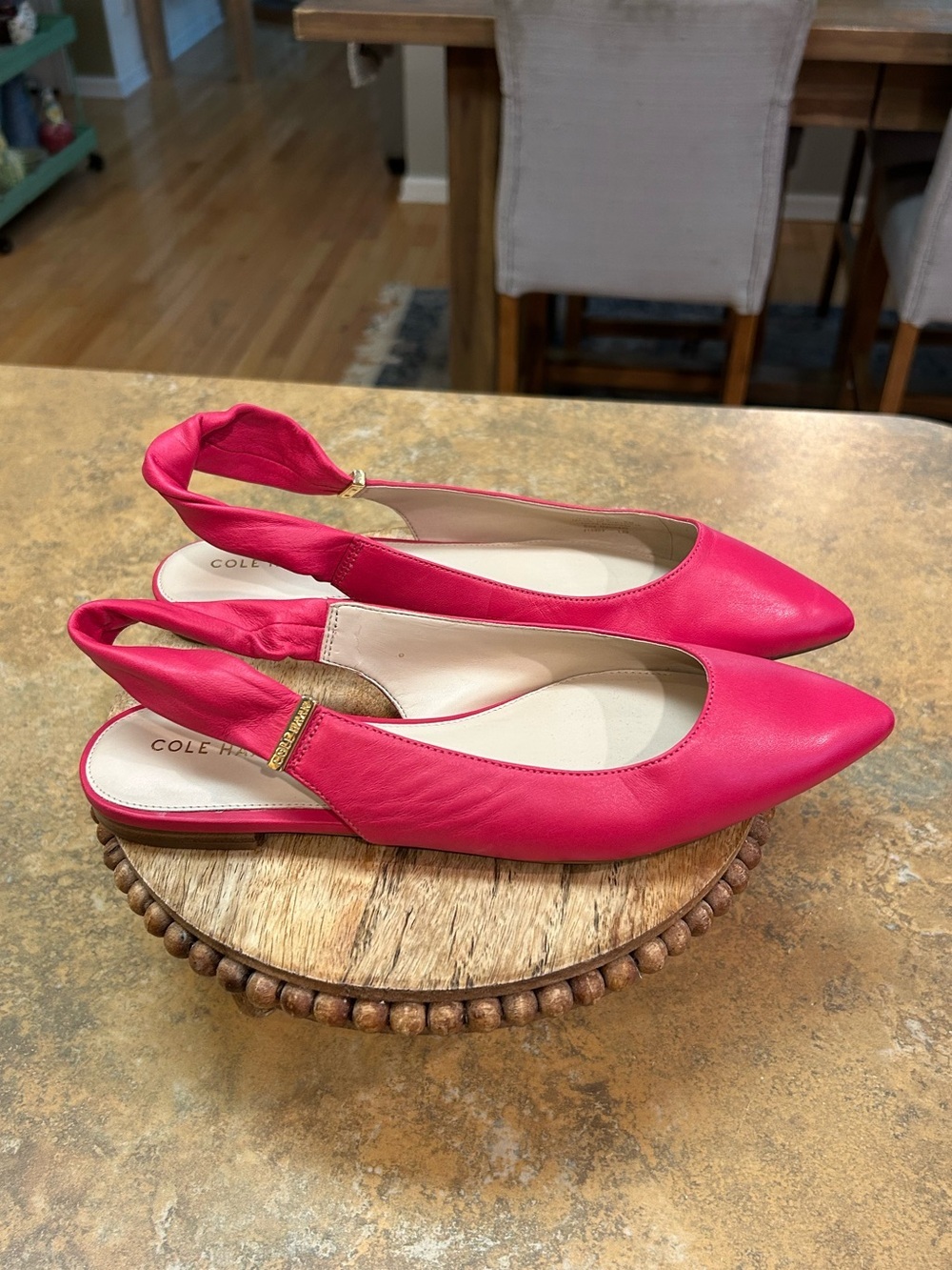 Cole Haan Eden Skimmer Hot Pink Pointed Slingback Flats